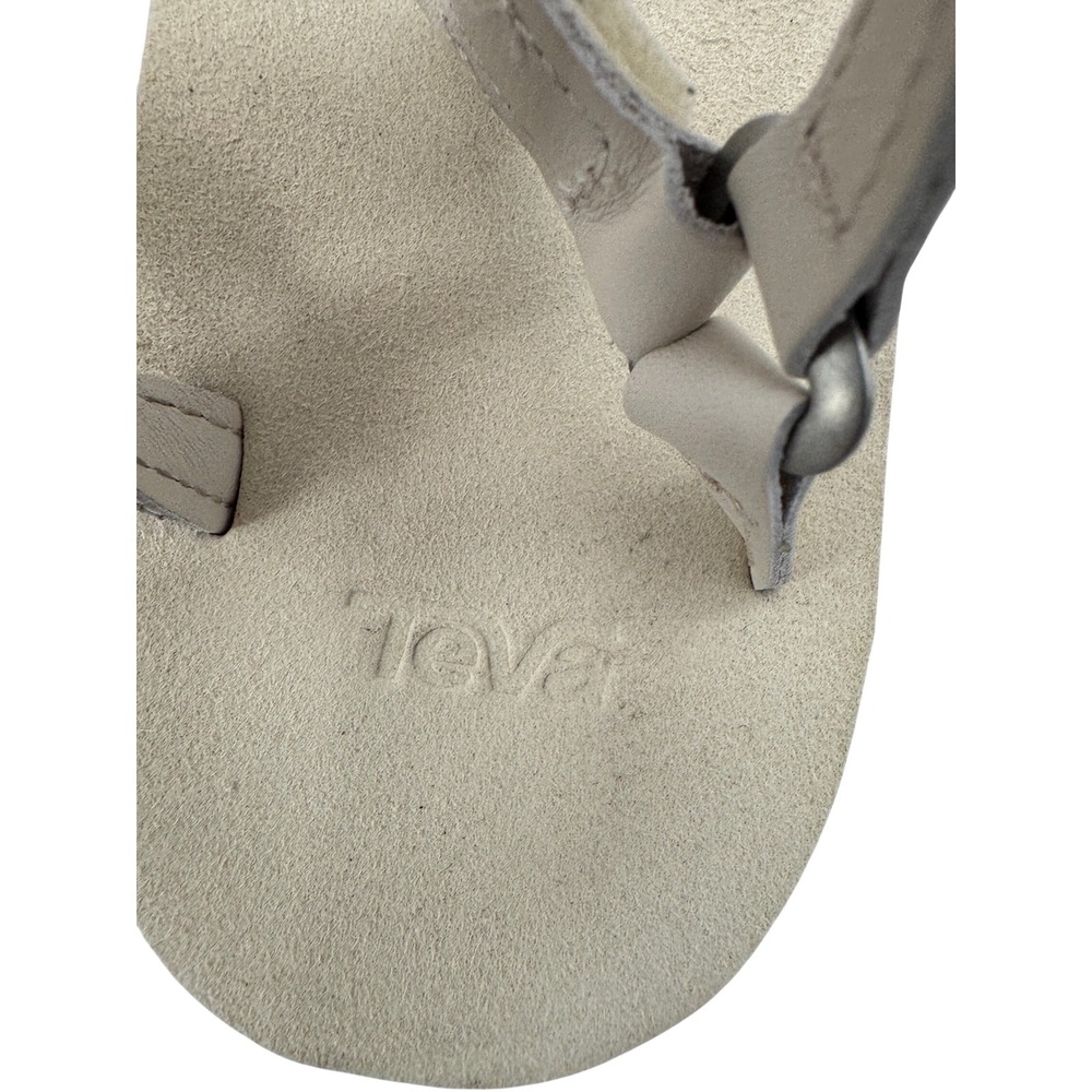 Teva Original Universal Slim Sandal Size 7 Cream Leather Everyday Strappy Summer - Picture 6 of 10